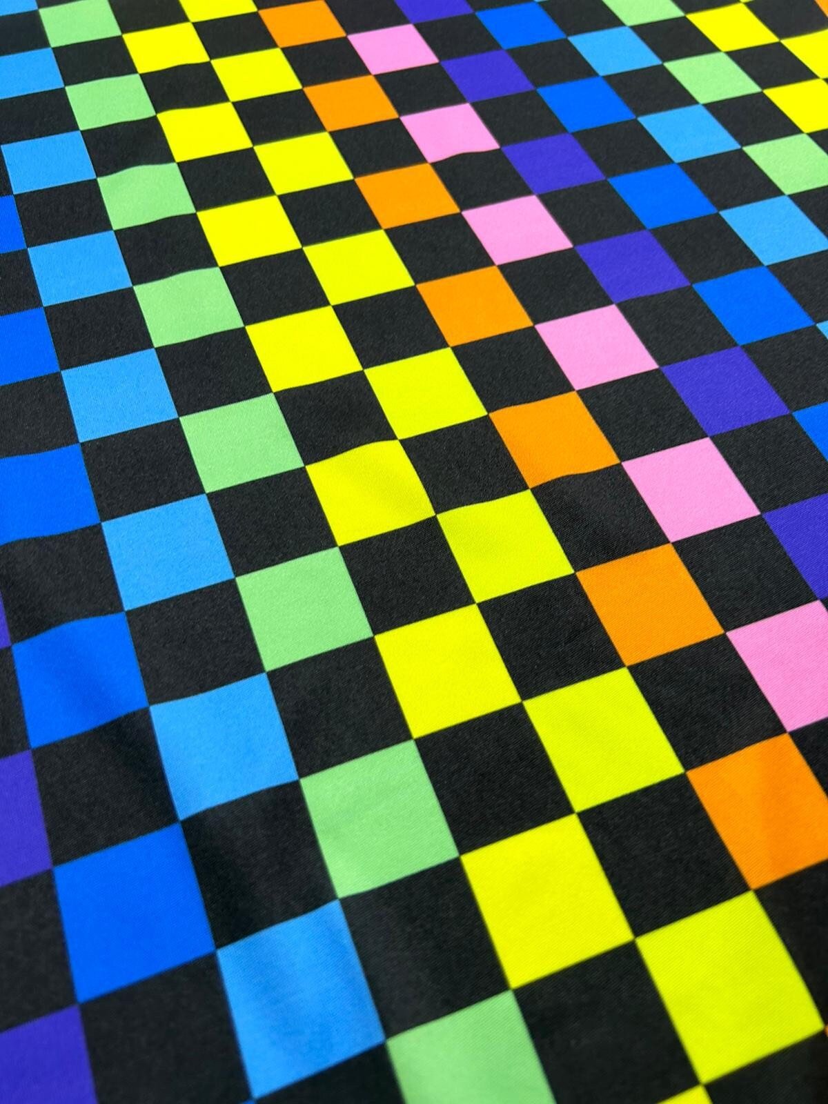 Checkers Print Fabric, Rainbow Colors Fabric By The Yard - Whotex Online Fabric Store