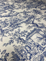 Classic Blue Toile de Jouy Print Fabric - Whotex Online Fabric Store