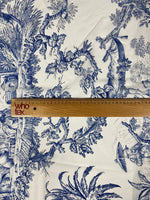 Classic Blue Toile de Jouy Print Fabric - Whotex Online Fabric Store
