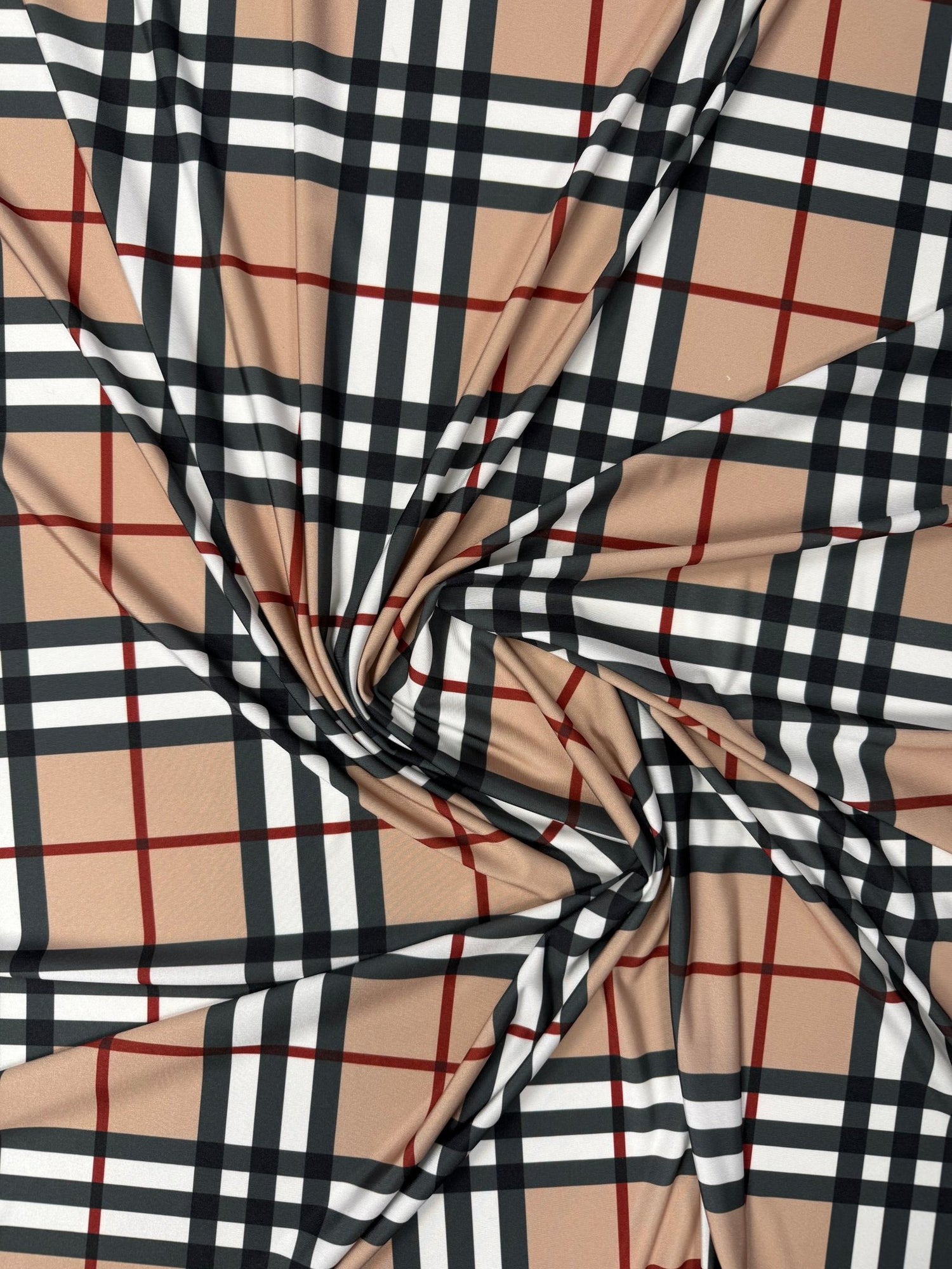 Classic Check Spandex Fabric by the Metre - Whotex Fabrics London