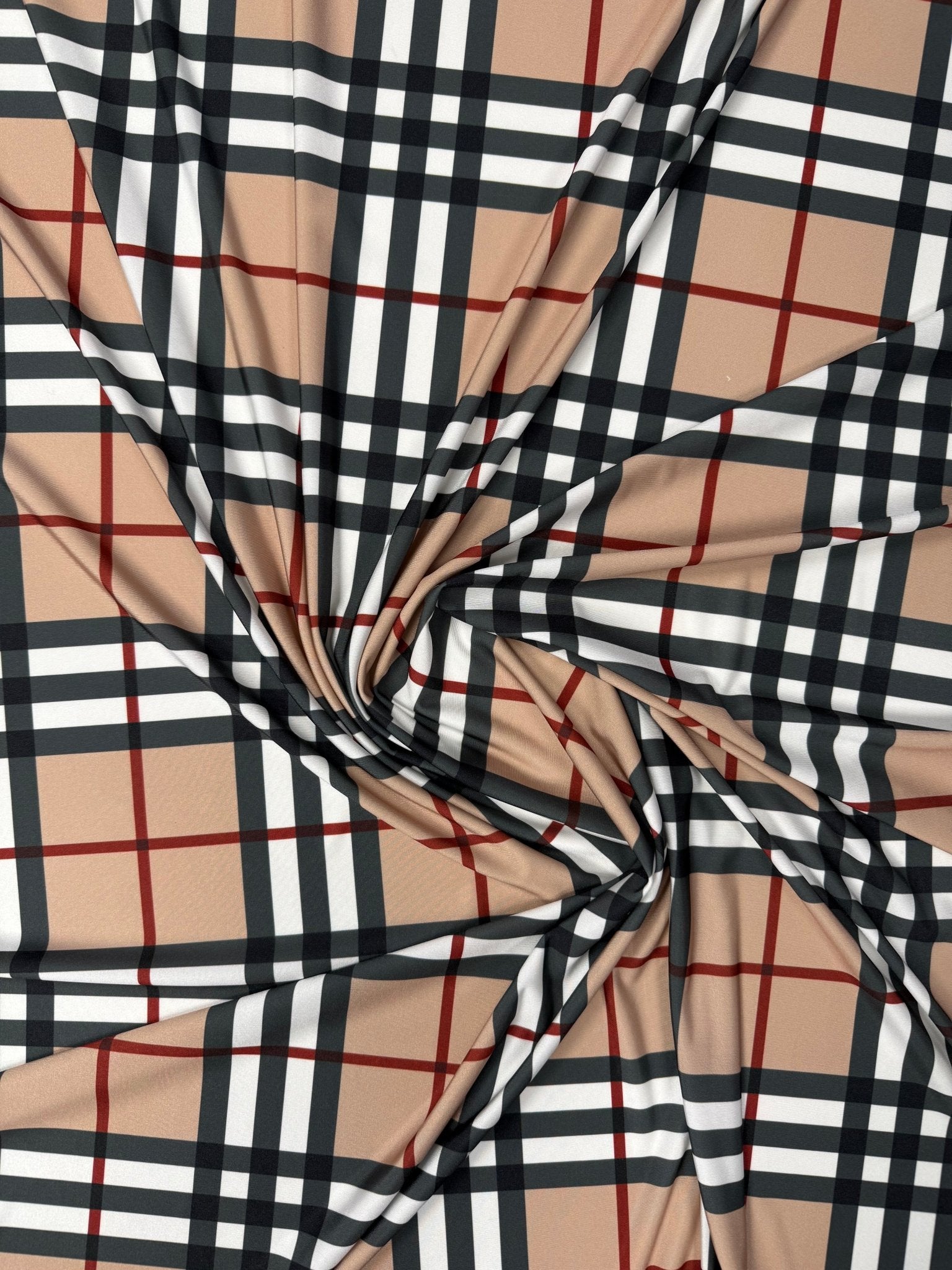 Classic Check Spandex Fabric by the Metre - Whotex Fabrics London