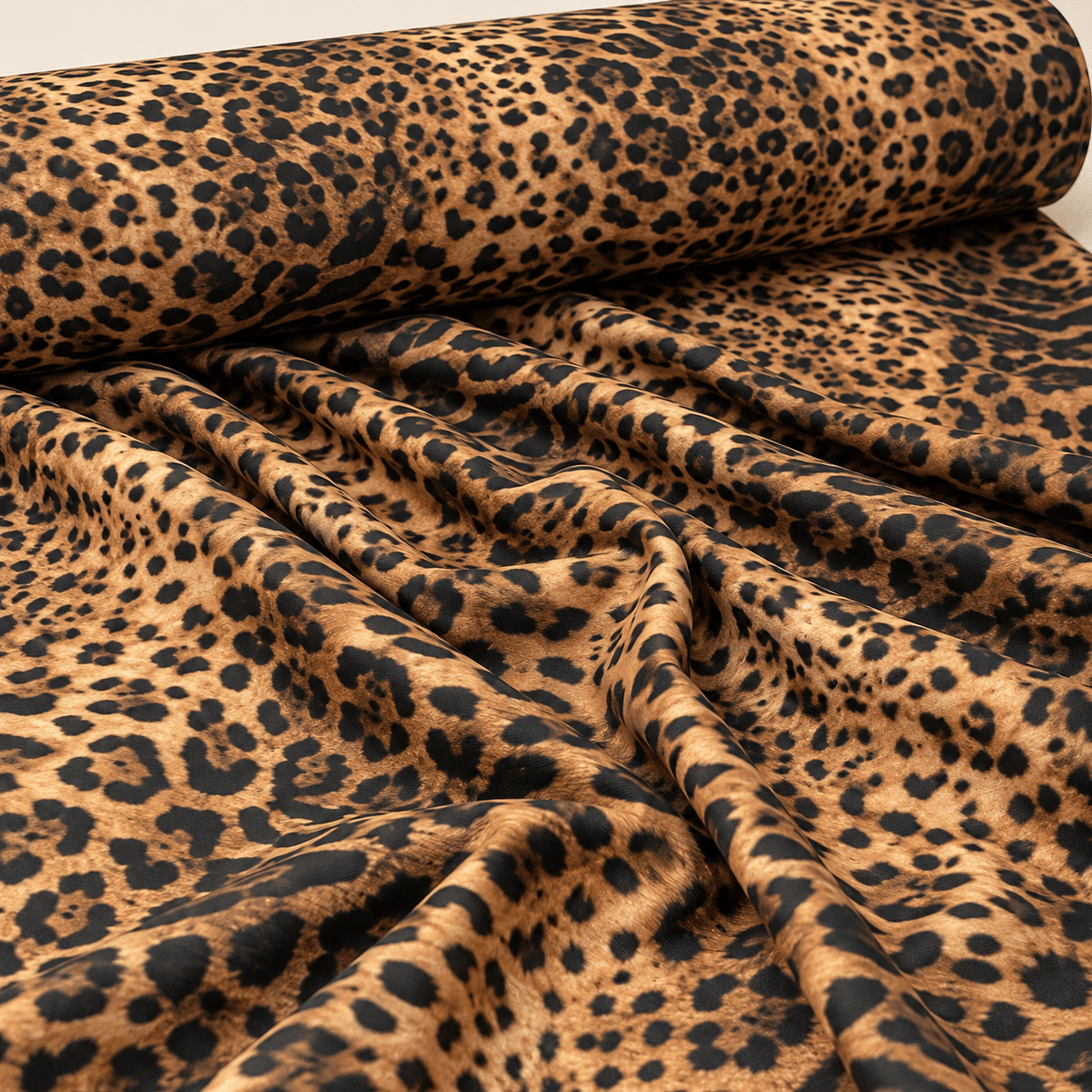 Classic Leopard Stretch Scuba Fabric by the Metre - Whotex Fabrics London