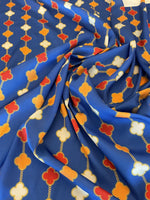 Clover Chain Pattern Fabric, Chain Pattern Navy Blue Color Fabric By The Yard - Whotex Online Fabric Store