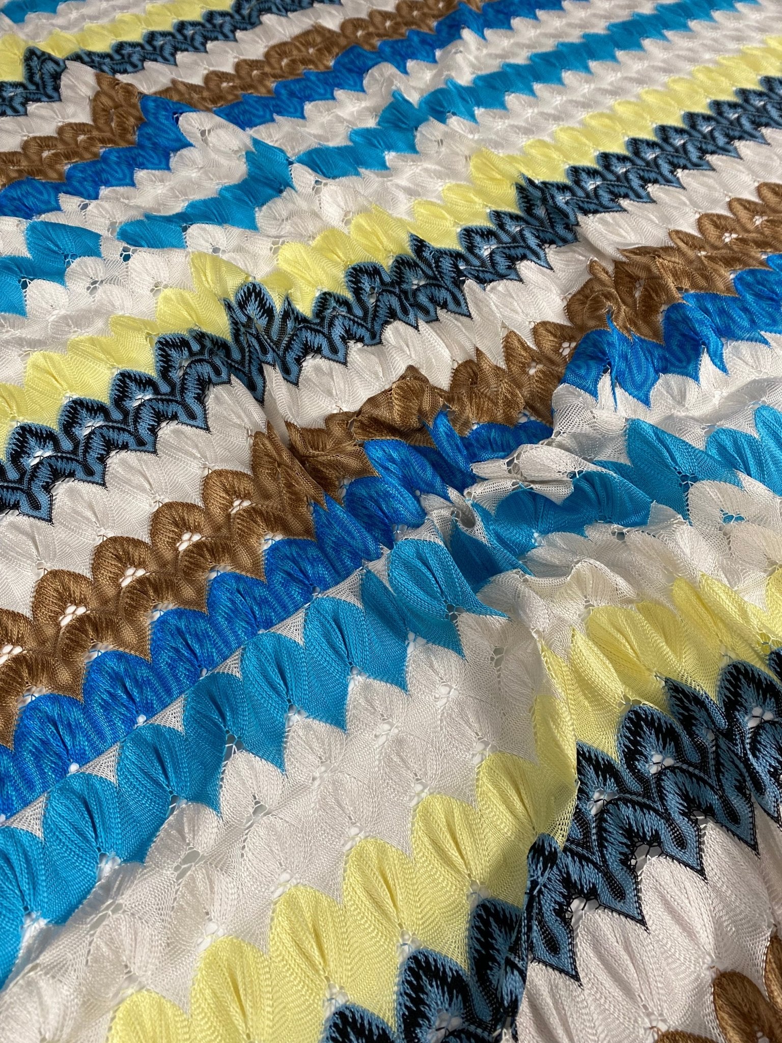 Colorful Chevron Embroidered Fabric - Whotex Online Fabric Store