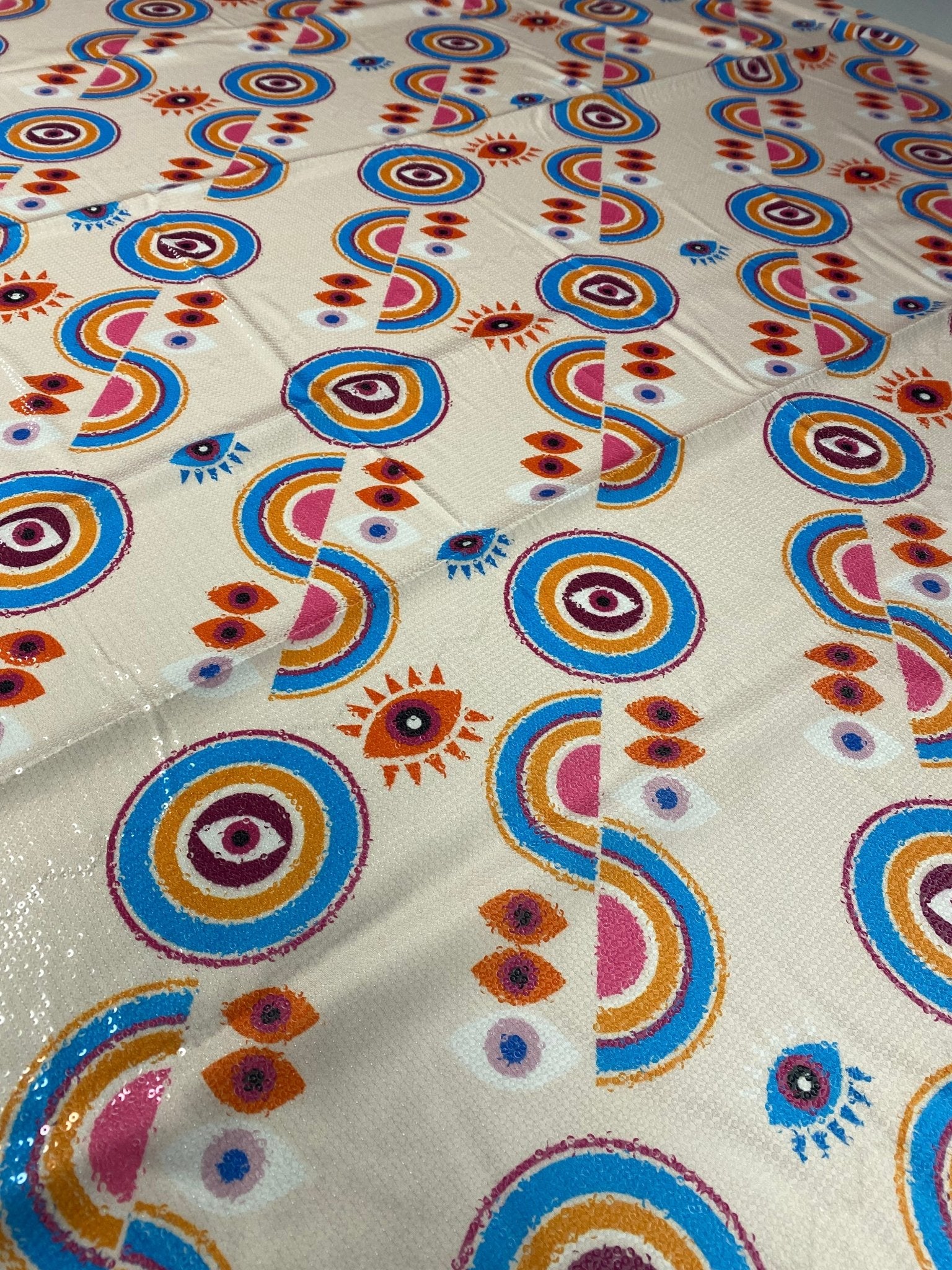 Colorful Evil Eye Print Fabric - Whotex Online Fabric Store