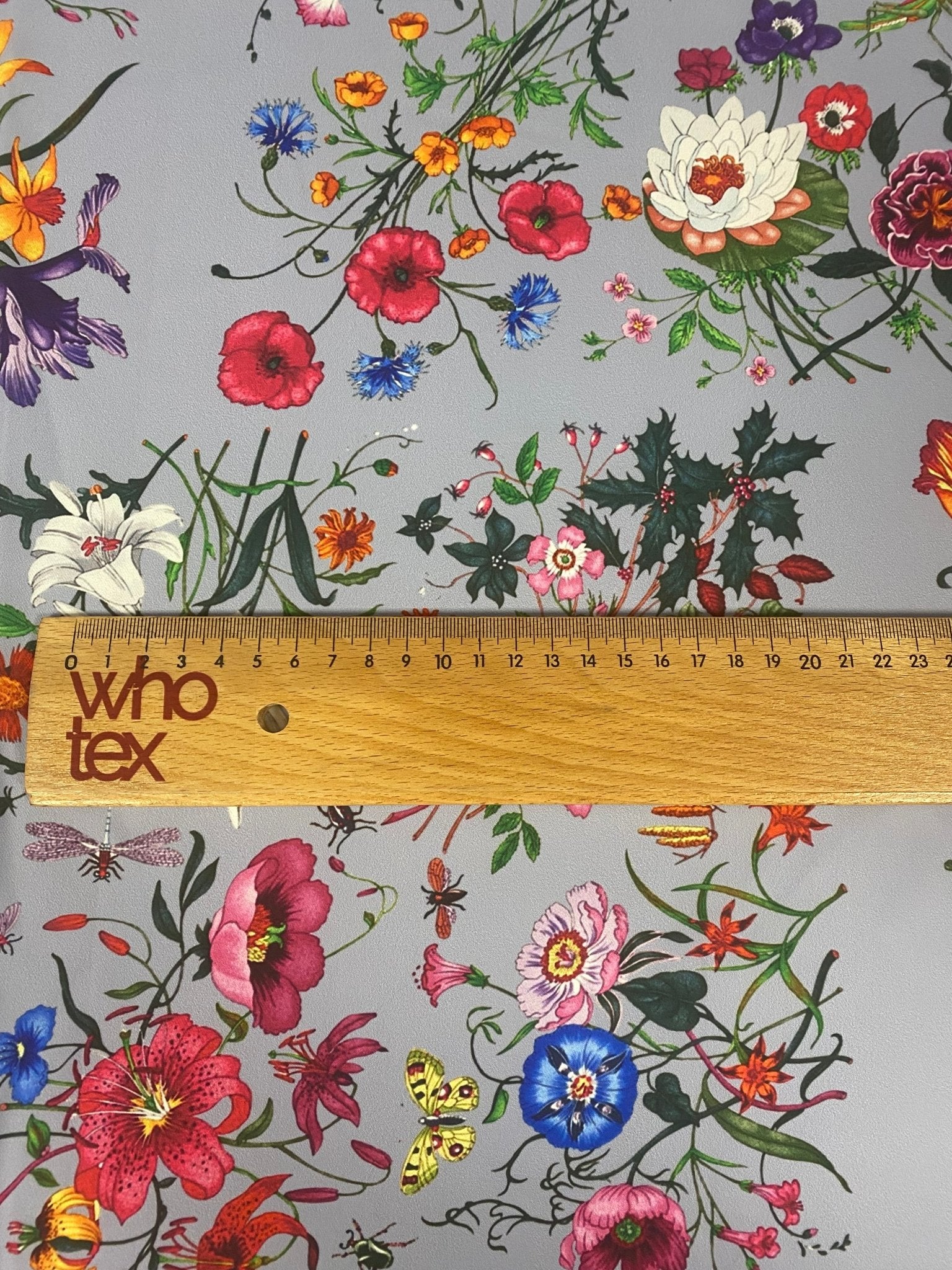 Colorful Floral Pattern on Light Grey Fabric - Whotex Online Fabric Store