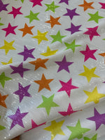 Colorful Stars Sequin Fabric, 2 - Way Stretch Sequin Fabric By The Yard - Whotex Online Fabric Store
