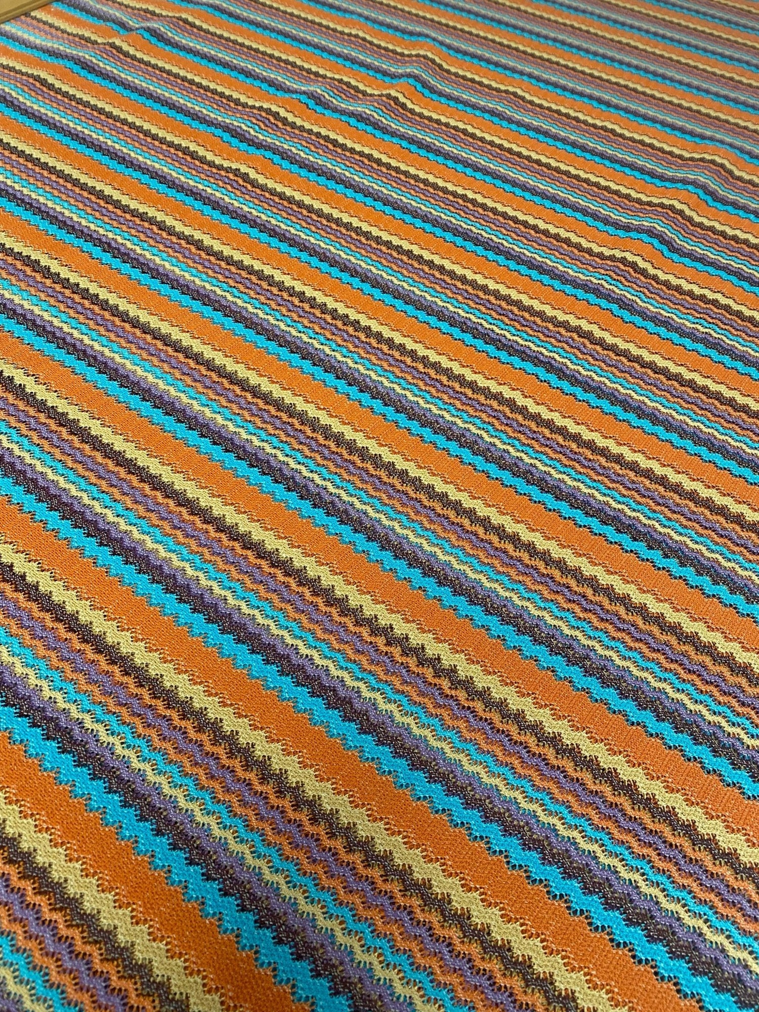 Colorful Zigzag Stripe Mesh Fabric – Textured Knit Pattern - Whotex Online Fabric Store