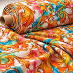 Colourful Baroque Lycra Stretch Fabric by the Metre - Whotex Fabrics London