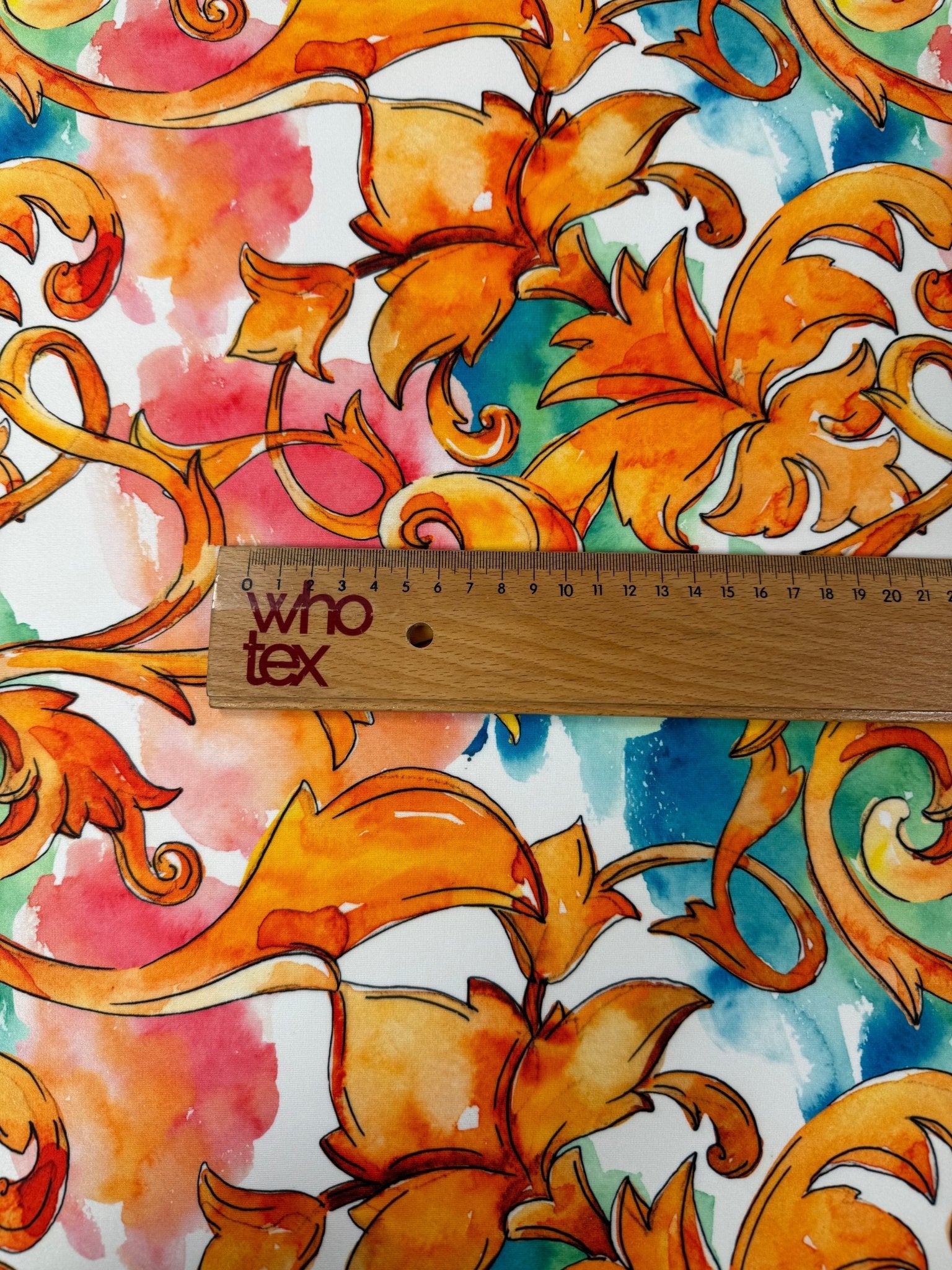 Colourful Baroque Spandex Fabric by the Metre - Whotex Fabrics London