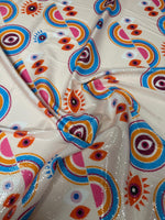 Colourful Geometric Sequin Fabric by the Metre - Whotex Fabrics London