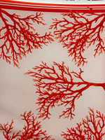 Coral pattern fabric, Red and Soft pink color Silky Crepe Fabric , Fabric by the yard, Panel Fabric 150*100cm // 1.64 * 1.09 yard - Whotex Online Fabric Store
