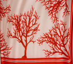 Coral pattern fabric, Red and Soft pink color Silky Crepe Fabric , Fabric by the yard, Panel Fabric 150*100cm // 1.64 * 1.09 yard - Whotex Online Fabric Store