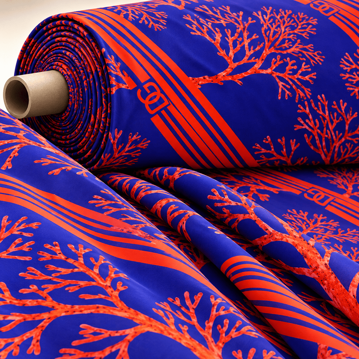 Coral Pattern Fabric Sold by Metre - Whotex Fabrics London