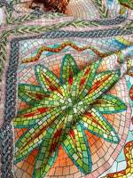 Coupon Fabric, Greek Mosaics print Silky Crepe Fabric , Fabric by the yard, Panel Fabric 150*100cm // 1.64 * 1.09 yard - Whotex Online Fabric Store
