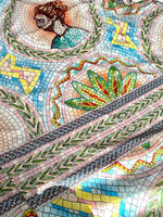 Coupon Fabric, Greek Mosaics print Silky Crepe Fabric , Fabric by the yard, Panel Fabric 150*100cm // 1.64 * 1.09 yard - Whotex Online Fabric Store