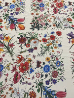 Cream Floral Botanical Print Fabric - Whotex Online Fabric Store