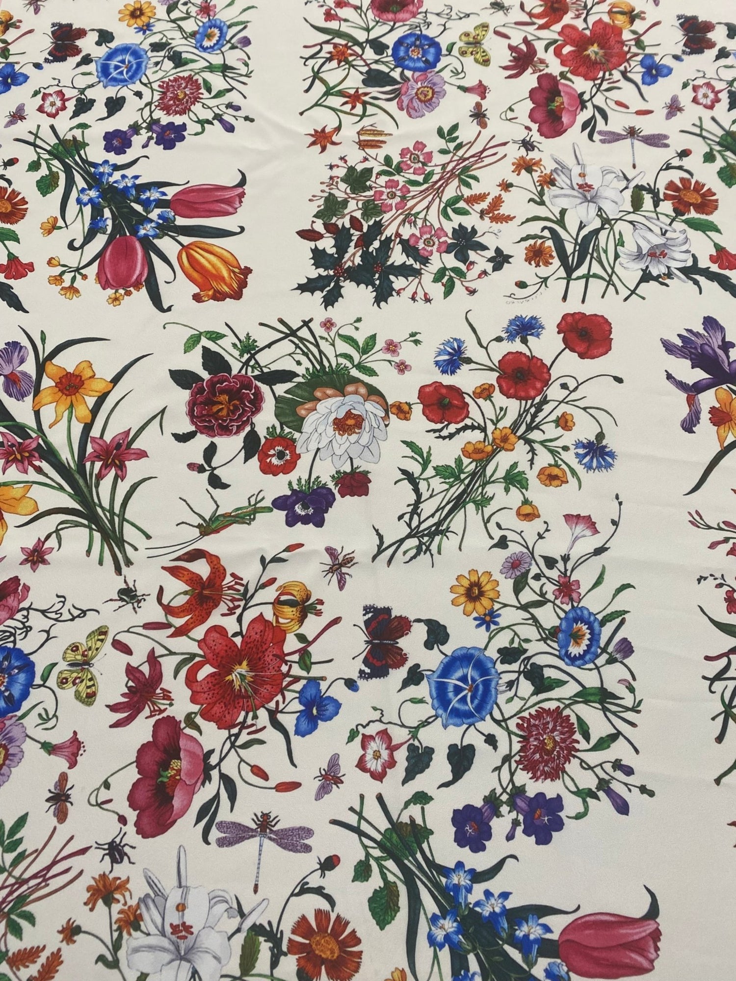 Cream Floral Botanical Print Fabric - Whotex Online Fabric Store