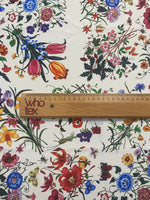 Cream Floral Botanical Print Fabric - Whotex Online Fabric Store