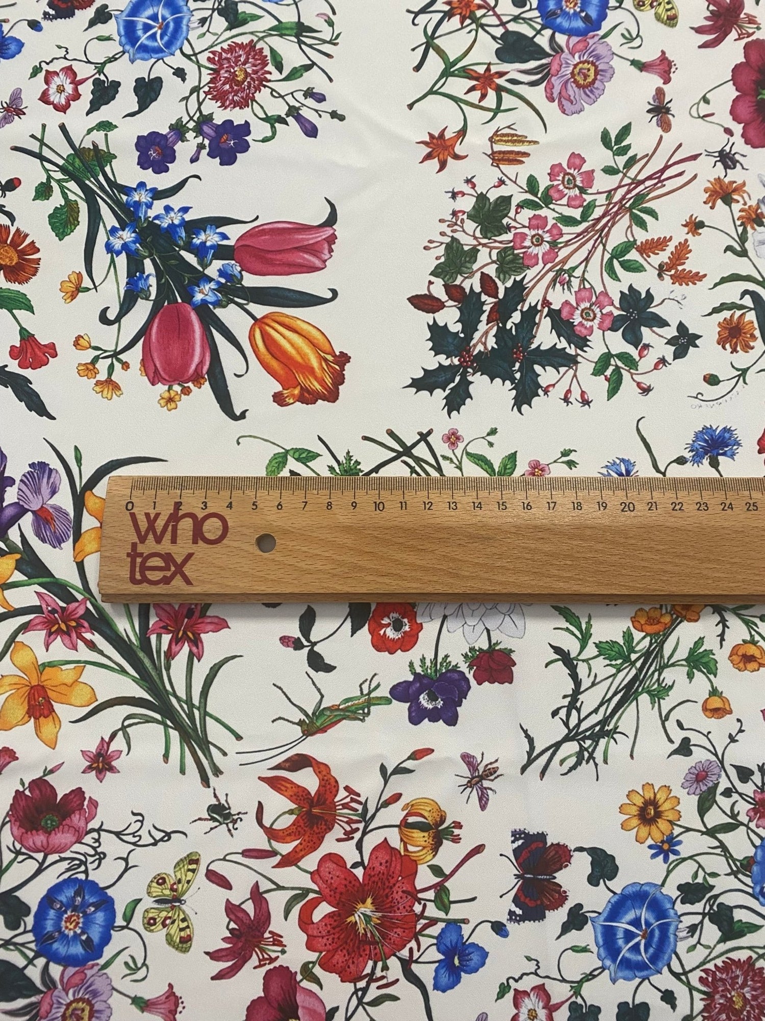 Cream Floral Botanical Print Fabric - Whotex Online Fabric Store
