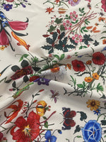 Cream Floral Botanical Print Fabric - Whotex Online Fabric Store