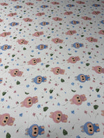 Cute Character Linen Fabric by the Metre - Whotex Fabrics London