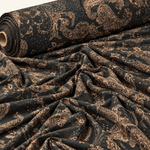 Dark Brown Paisley Fabric by the Metre - Whotex Fabrics London