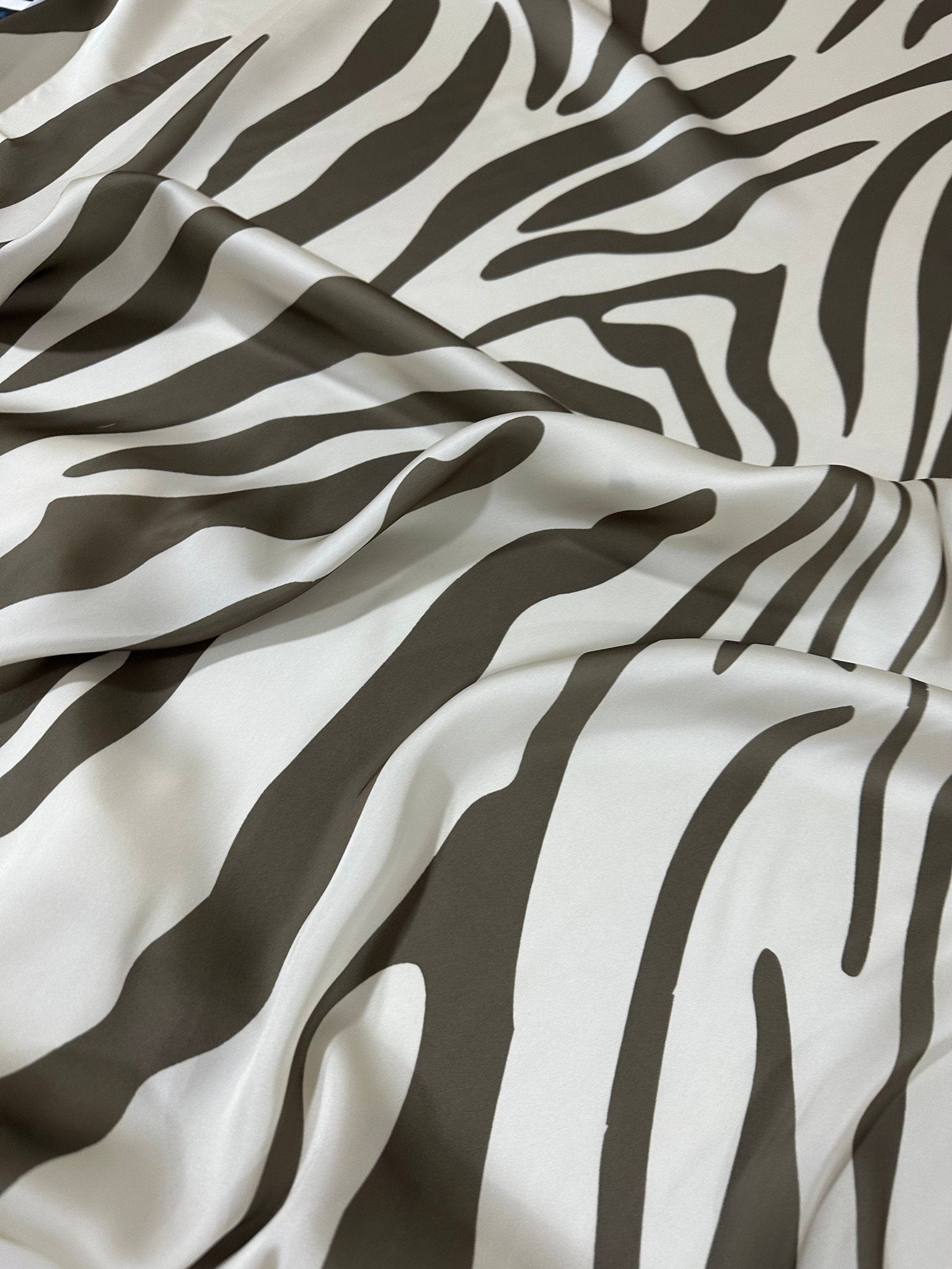 Dark Green Tiger Pattern Silky Satin Fabric, luxury satin fabric - Whotex