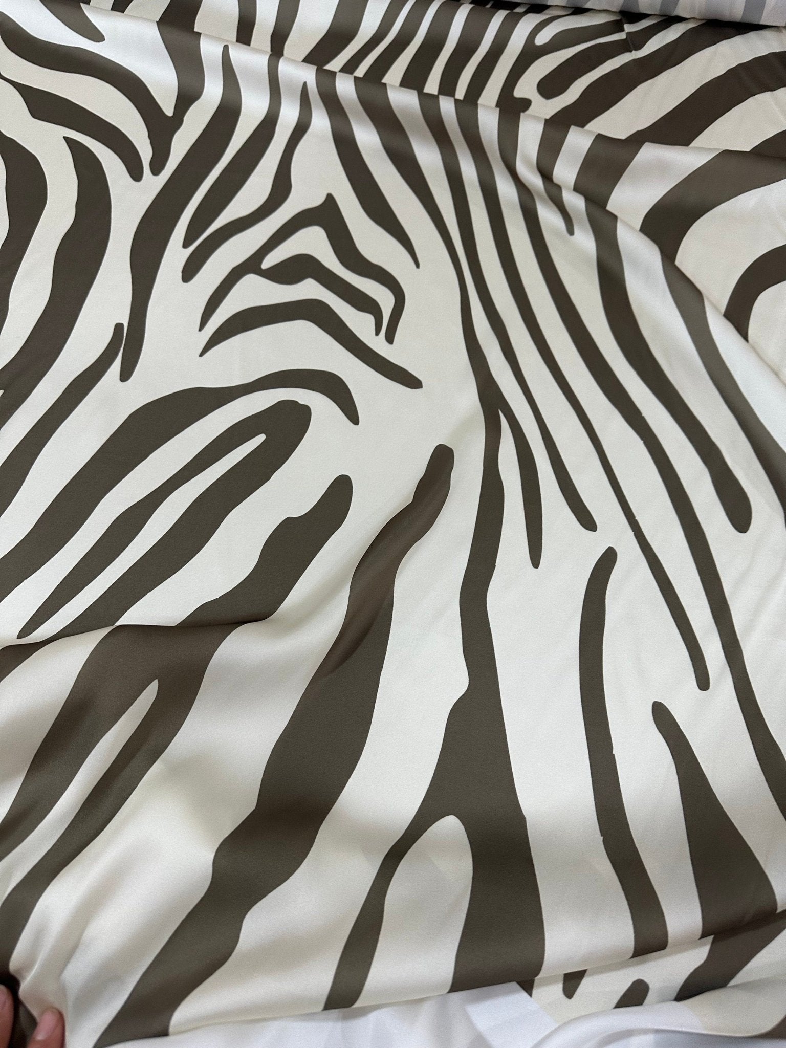 Dark Green Tiger Pattern Silky Satin Fabric, luxury satin fabric - Whotex