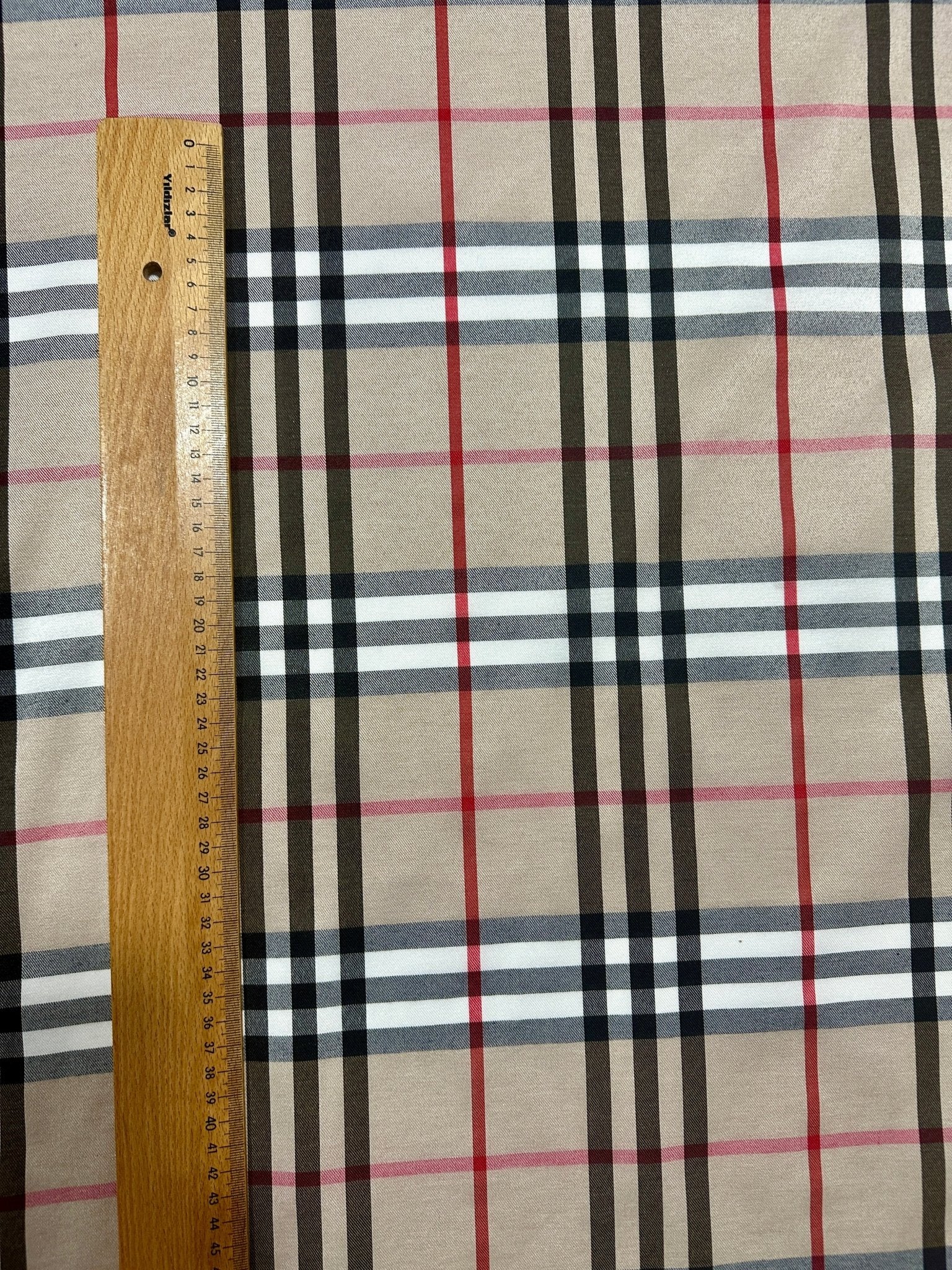 Double Sided Beige Plaid Tartan, Poplin Cotton Fabric - Whotex