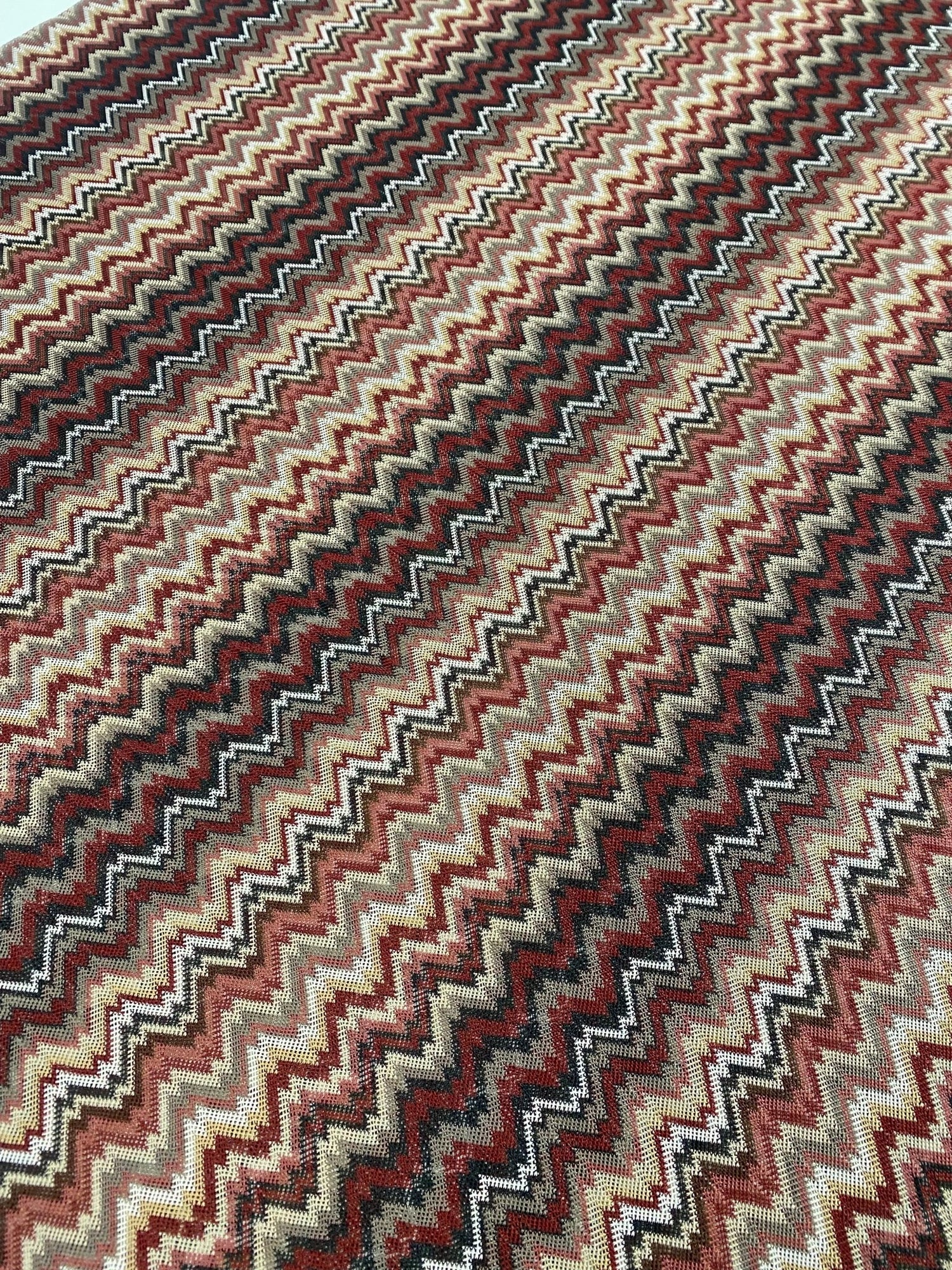 Earth Tone Zigzag Woven Mesh Fabric - Whotex Online Fabric Store