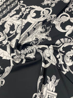 Elegant Black and White Baroque Fabric - Whotex Fabrics London