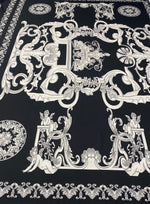 Elegant Black and White Baroque Fabric - Whotex Fabrics London