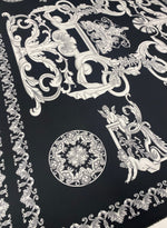 Elegant Black and White Baroque Fabric - Whotex Fabrics London