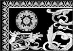 Elegant Black and White Baroque Fabric Panel - Whotex Online Fabric Store