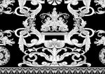 Elegant Black and White Baroque Fabric Panel - Whotex Online Fabric Store
