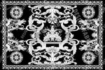 Elegant Black and White Baroque Fabric Panel - Whotex Online Fabric Store