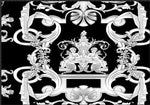 Elegant Black and White Baroque Fabric Panel - Whotex Online Fabric Store