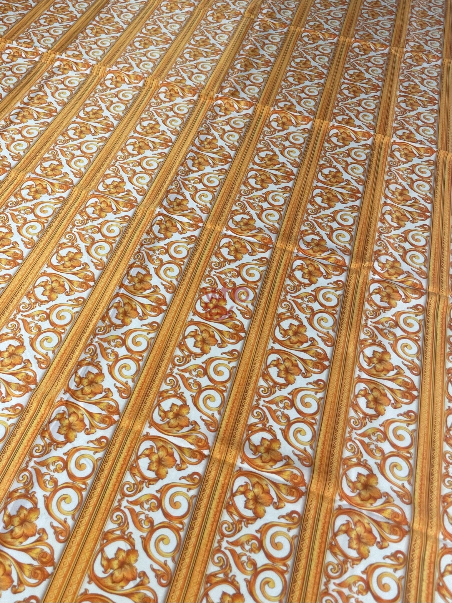 Elegant Gold Baroque Fabric with Floral and Scroll Patterns – Classic Ornamental Fabric - Whotex Online Fabric Store