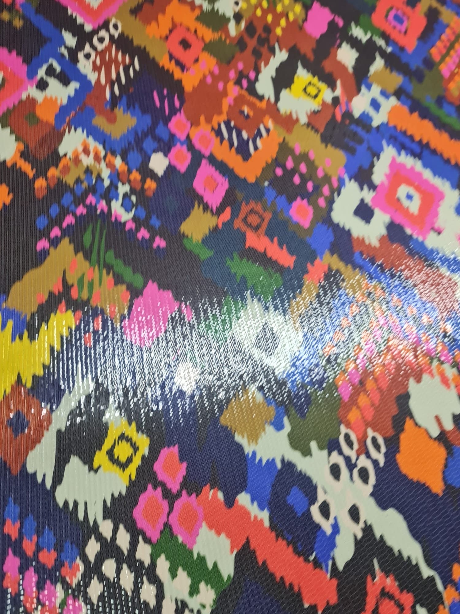 Ethnic Pattern Sequin Fabric, 2 - Way Stretch Sequin Fabric By The Yard - Whotex Online Fabric Store