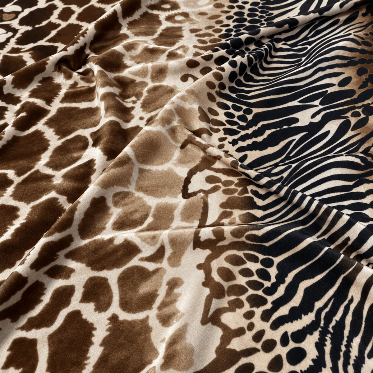 Exotic Animal Print Velvet Fabric by the Metre - Whotex Fabrics London