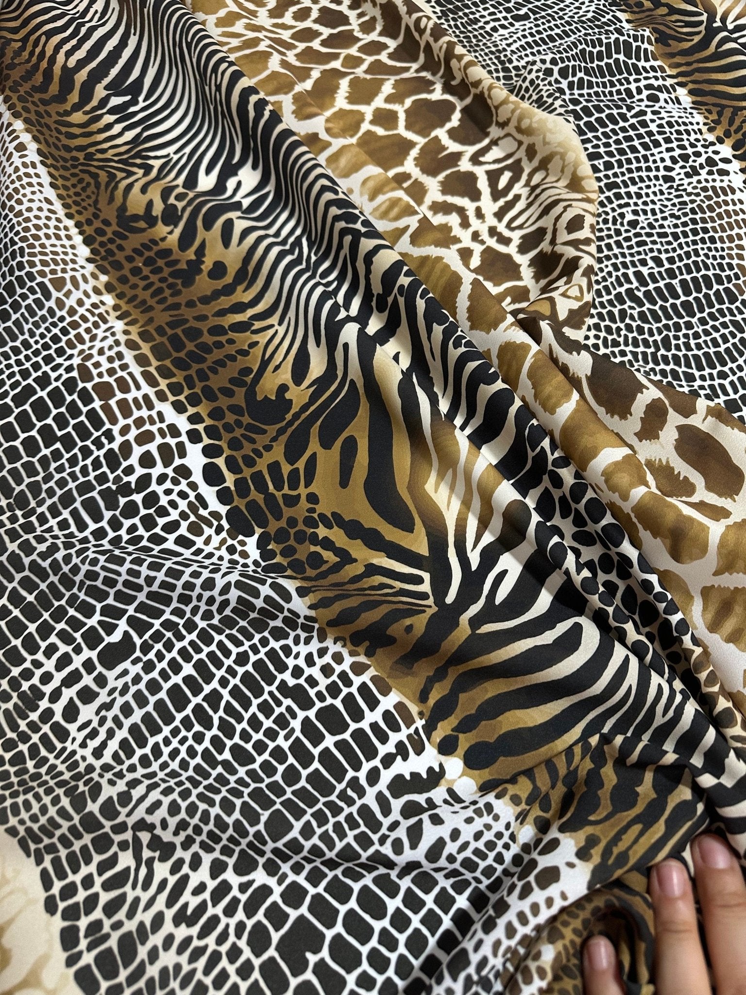 Exotic Animlal Pattern Brown Black Color Fabric - Whotex Online Fabric Store