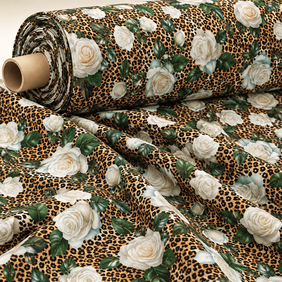 Floral and Cheetah Pattern Fabric By Metre - Whotex Fabrics London