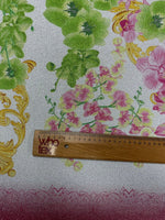 Floral Baroque Lurex Fabric by the Metre - Whotex Fabrics London