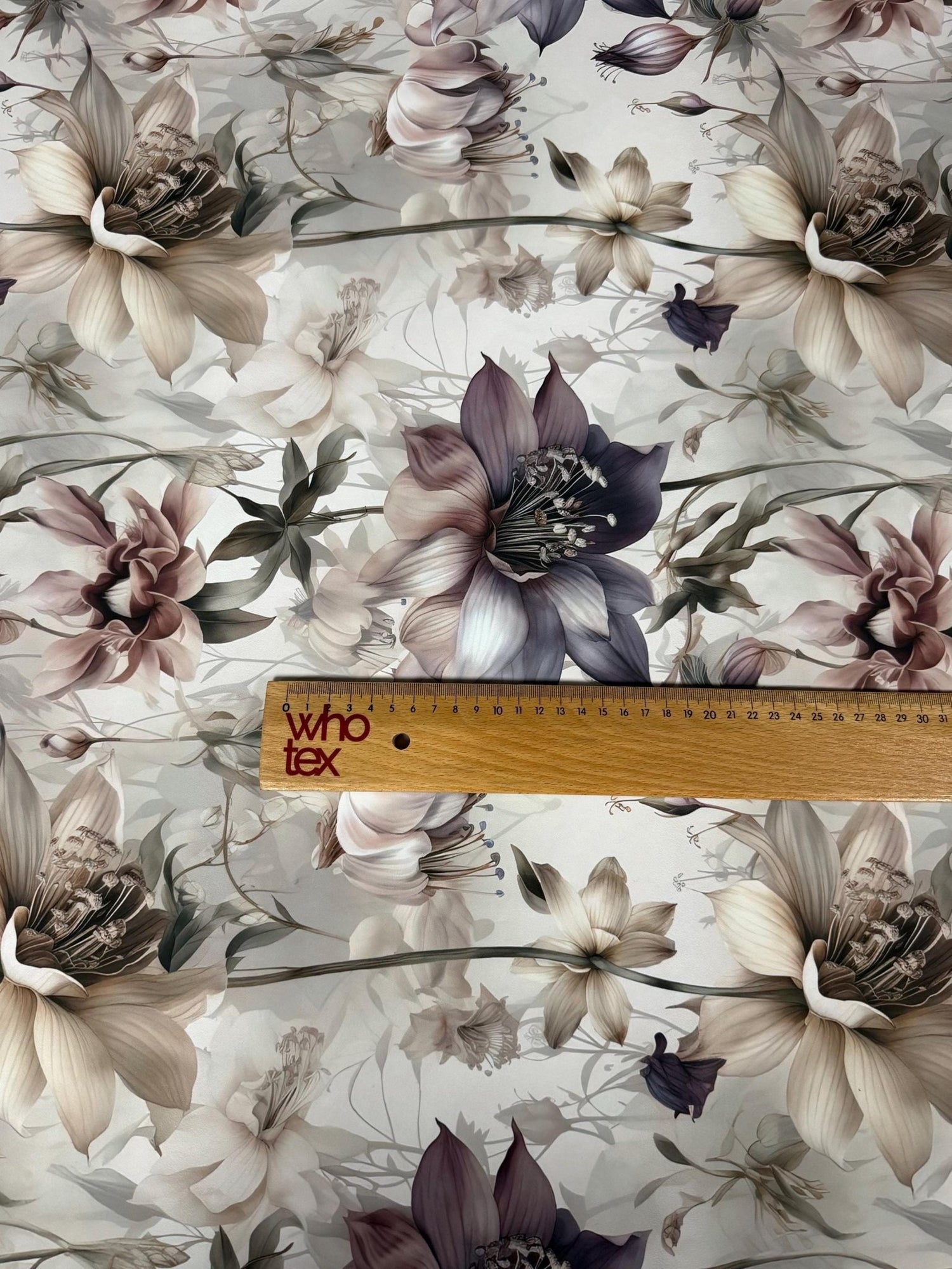 Floral Elegance Soft Satin Fabric - Vintage Botanical Print Fabric By The Yard - Whotex Online Fabric Store