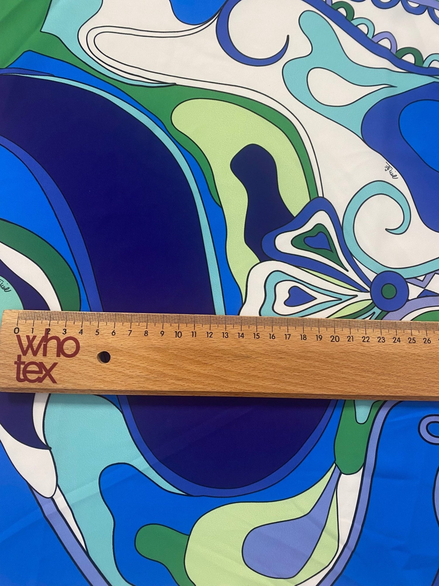 Floral Fabric in Blue and Green Retro Swirl Print - Whotex Online Fabric Store