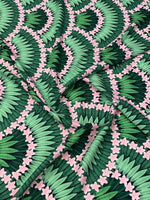 Floral Leaf Pattern Crepe Fabric by Metre - Whotex Fabrics London