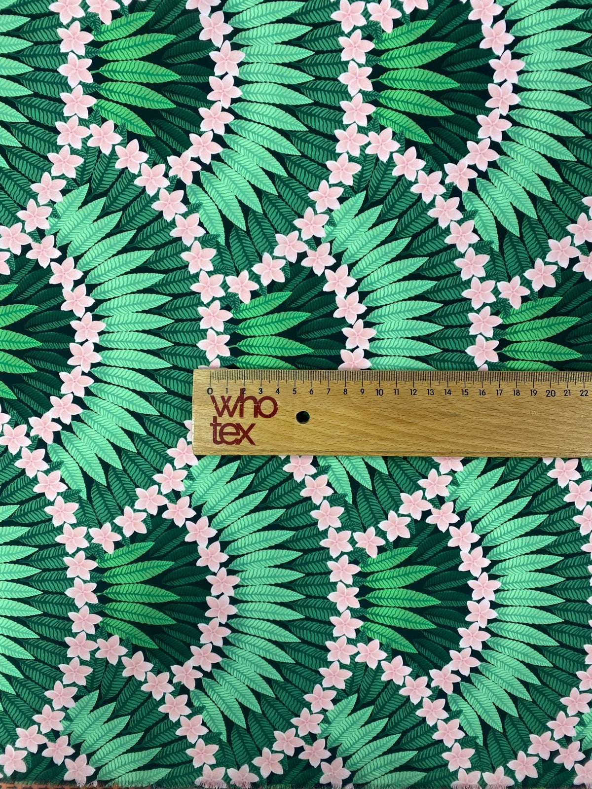 Floral Leaf Pattern Crepe Fabric by Metre - Whotex Fabrics London