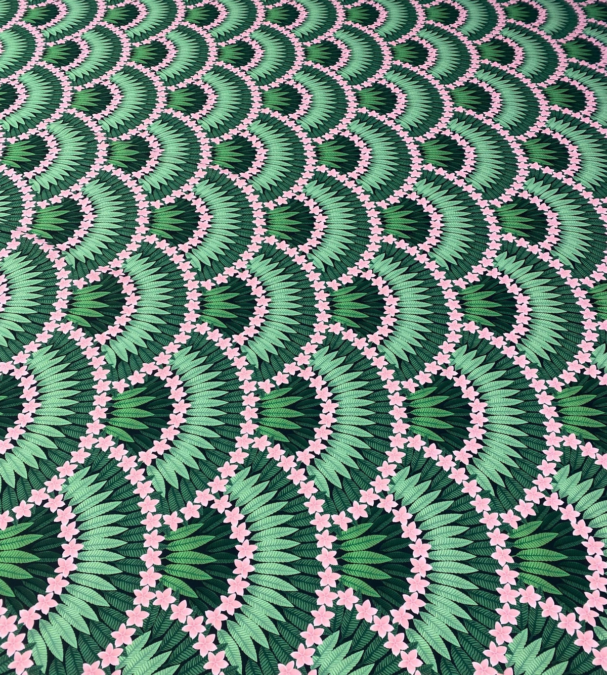 Floral Leaf Pattern Crepe Fabric by Metre - Whotex Fabrics London