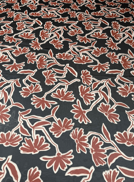 Floral Print Chiffon Fabric by the Metre - Whotex Fabrics London